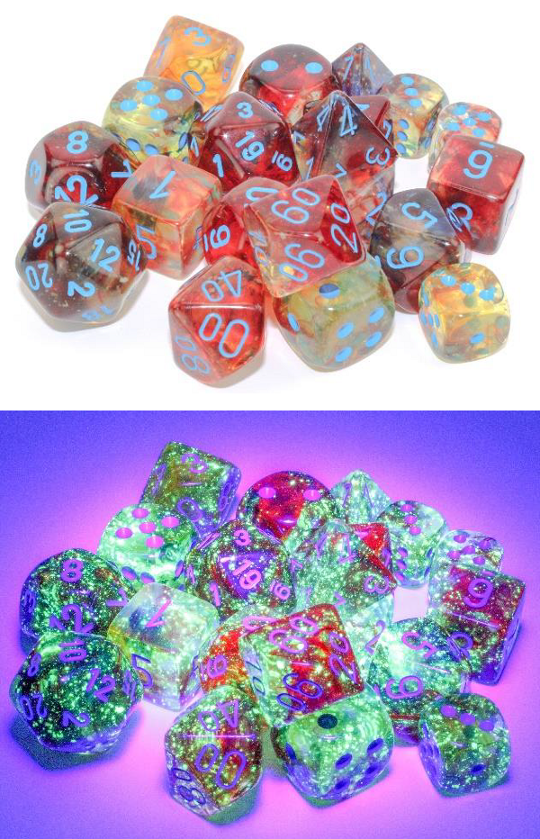 Chessex (3059): D6: 30mm: Nebula: Primary/Blue Luminary 