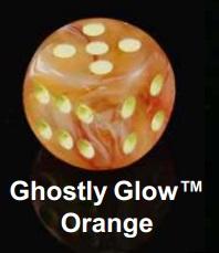 Chessex Bulk Dice Set: GHOSTLY GLOW - ORANGE/YELLOW 