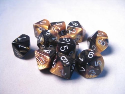 Chessex (CHX26251): D10: Gemini Black-Gold/Silver 