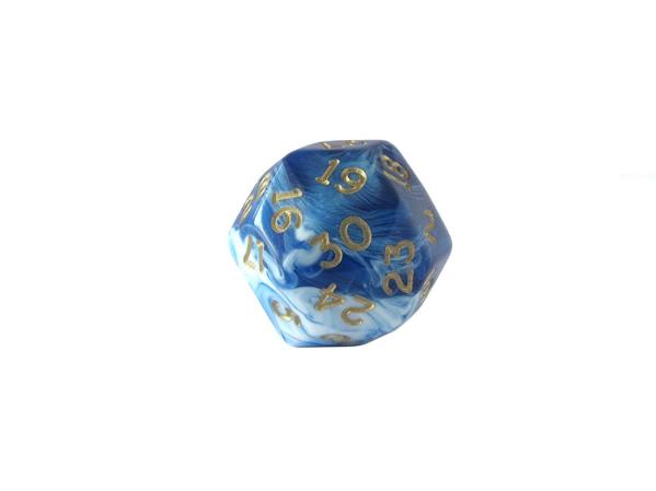 Chessex: d30 - Marbleized Blue/Gold 