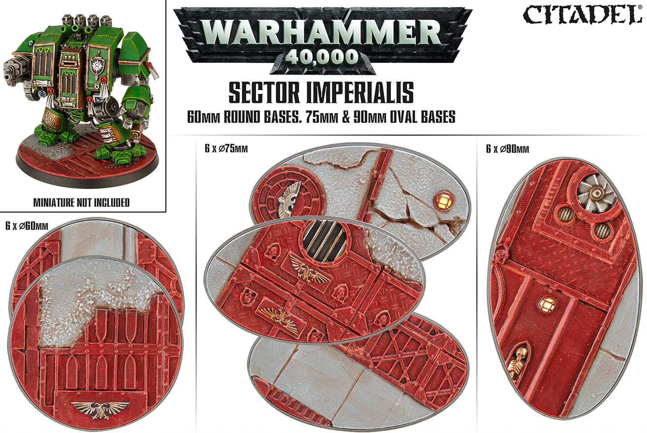 Citadel: SECTOR IMPERIALIS: 60mm Round Bases, 75mm & 90mm Oval Bases 