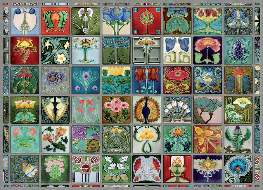 Cobble Hill Puzzles (1000): Art Nouveau Tiles 