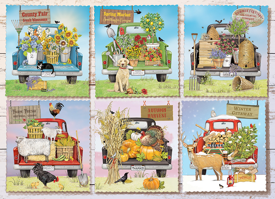 Cobble Hill Puzzles (1000): Farmers Market Trucks 