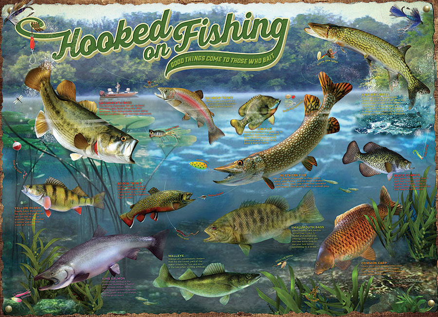 Cobble Hill Puzzles (1000): Hooked on Fishing 