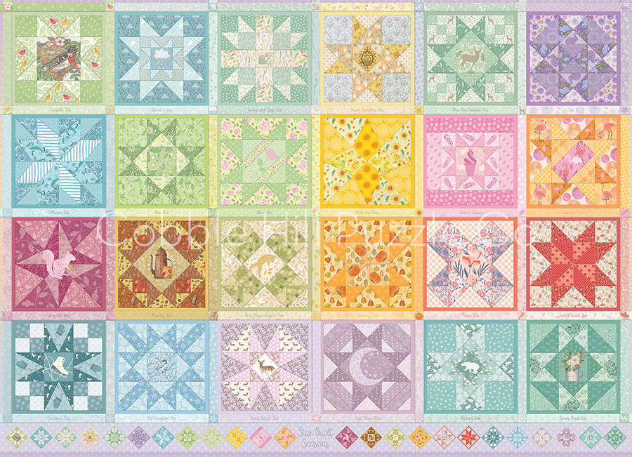 Cobble Hill Puzzles (1000): Star Quilt Seasons 
