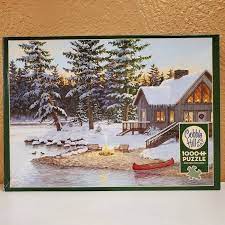 Cobble Hill Puzzles (1000): Winter at the Cabin 