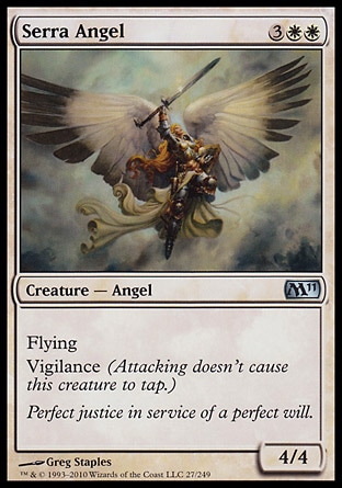 MTG: Core Set 2011 027: Serra Angel (FOIL) 