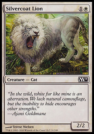 MTG: Core Set 2011 031: Silvercoat Lion (FOIL) 