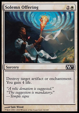 MTG: Core Set 2011 032: Solemn Offering (FOIL) 