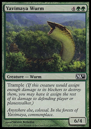 MTG: Core Set 2011 200: Yavimaya Wurm (FOIL) 