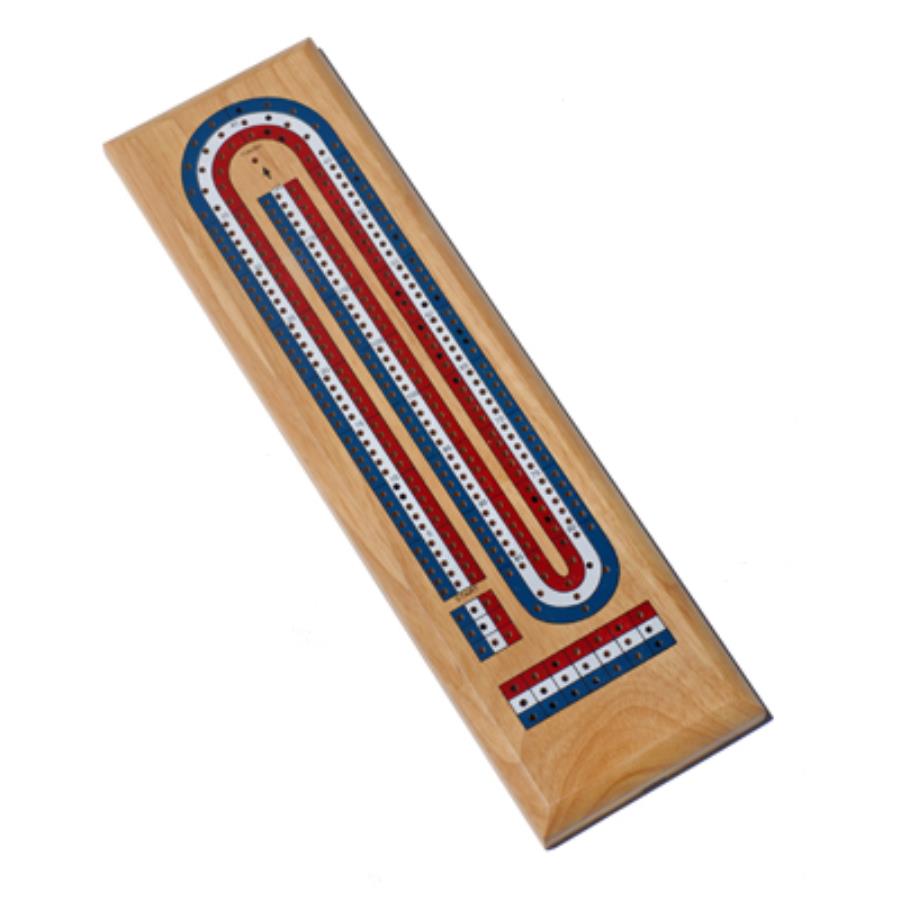 Cribbage: 3 Track Walnut (Red, White, Blue) 