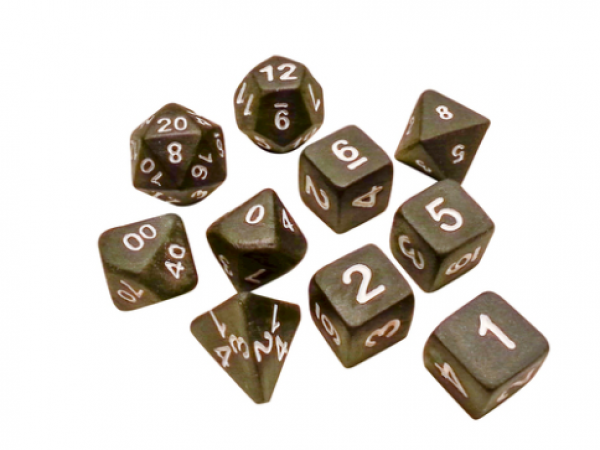 Crit Hit Ceramics (10 Dice): Dark Heart Extended Set 