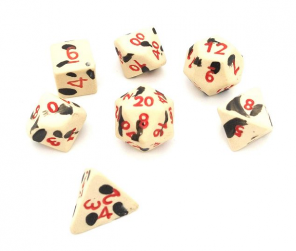 Crit Hit Ceramics (7 Dice): Assassins Ghost Standard Set 