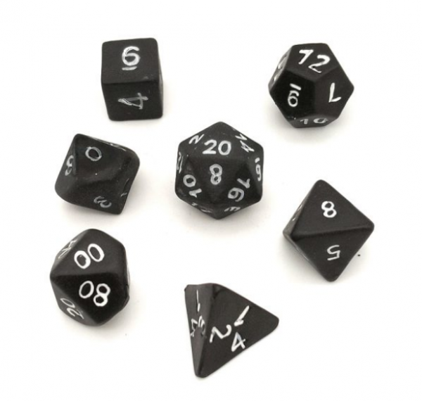 Crit Hit Ceramics (7 Dice): Dark Heart Standard Set 