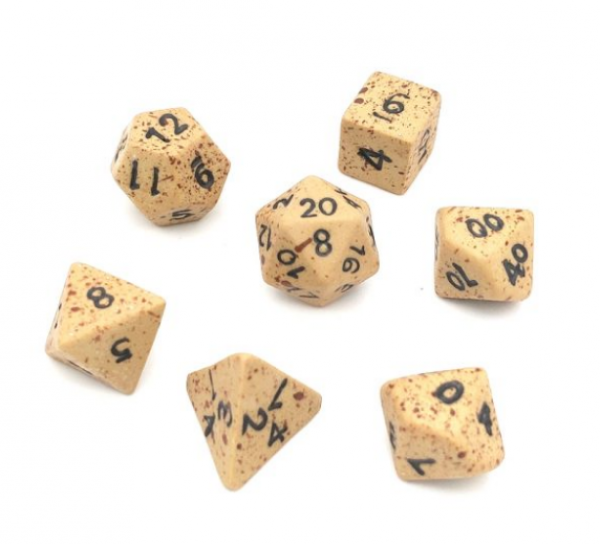 Crit Hit Ceramics (7 Dice): Sandstorm Standard Set 