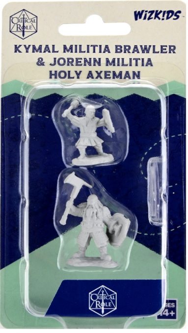 Critical Role Unpainted Minis: Kymal Militia Brawler & Jorenn Militia Holy Axeman 