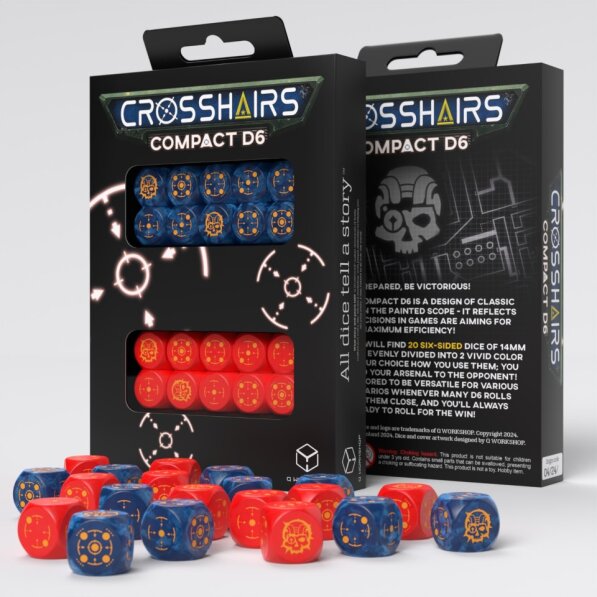 Crosshairs Compact D6: Cobalt and Red (20) 