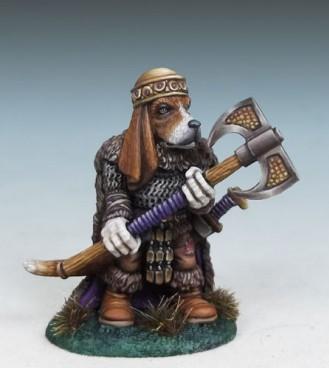 Dark Sword Miniatures: Critter Kingdoms- Molly, Basset Hound Warrior 
