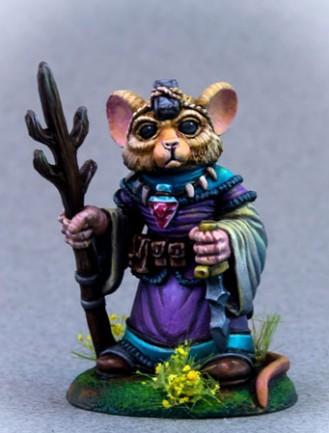 Dark Sword Miniatures: Critter Kingdoms- Mouse Mage with Staff & Dagger 