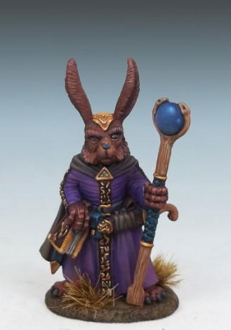 Dark Sword Miniatures: Critter Kingdoms- Rabbit Mage with Staff 