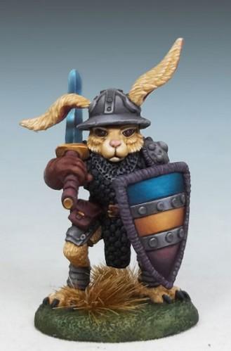 Dark Sword Miniatures: Critter Kingdoms- Rabbit Paladin with Bastard Sword & Shield 