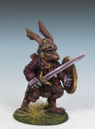 Dark Sword Miniatures: Critter Kingdoms- Rabbit Warrior with Long Sword & Shield 