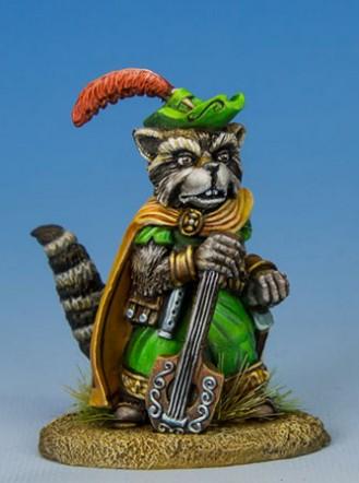Dark Sword Miniatures: Critter Kingdoms- Raccoon Bard with Lute 
