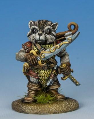 Dark Sword Miniatures: Critter Kingdoms- Raccoon Ranger, Dual Wield 