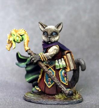 Dark Sword Miniatures: Critter Kingdoms- Siamese Cat Wizard with Staff 