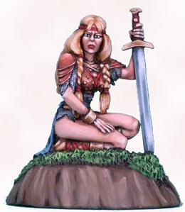 Dark Sword Miniatures: Elmore Masterwork: Evening Rest - Crouching Female Warrior 
