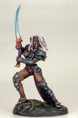 Dark Sword Miniatures: Visions in Fantasy: Female Dark Elf with Bastard Sword 