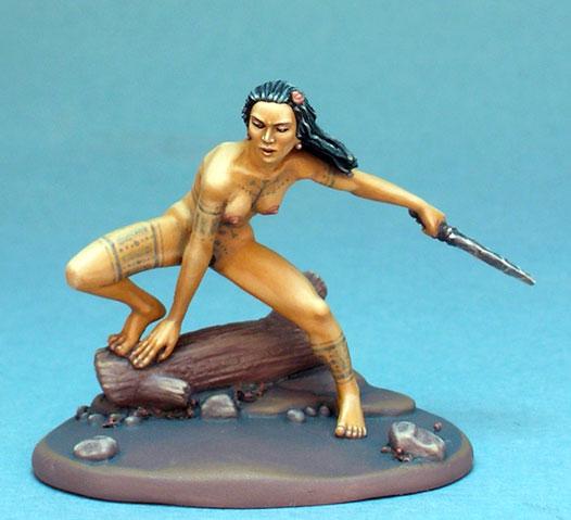 Dark Sword Miniatures: Visions in Fantasy: Female Nude Study - Feral Warrior 