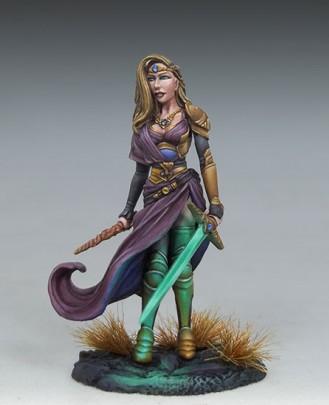 Dark Sword Miniatures: Visions in Fantasy: Female Warrior Mage with Sword and Wand 