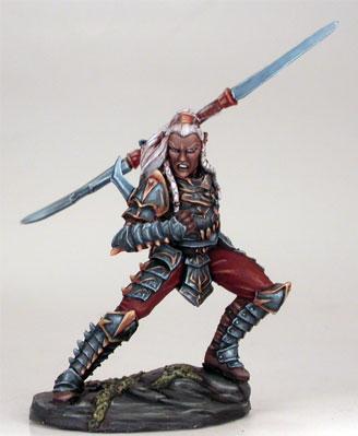 Dark Sword Miniatures: Visions in Fantasy: Male Dark Elf with Double Bladed Sword 