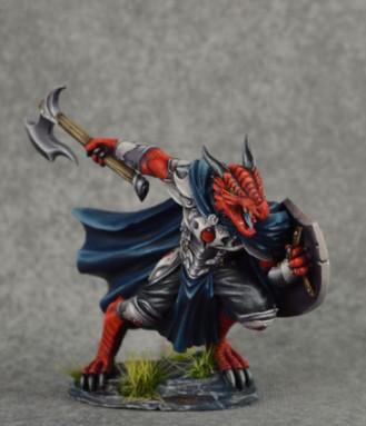 Dark Sword Miniatures: Visions in Fantasy: Male Dragonkin Paladin with Axe 