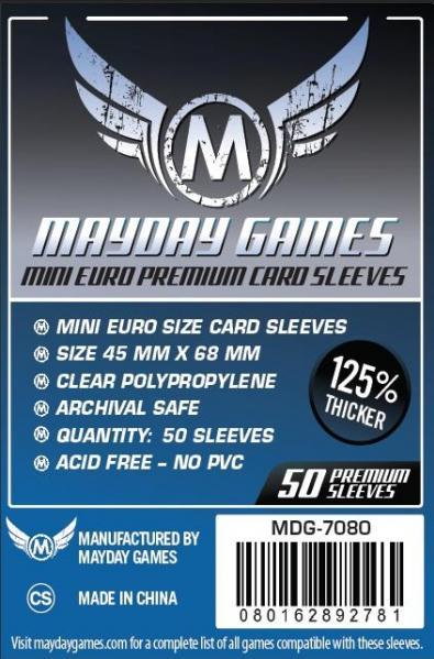 Mayday: Premium Mini Euro Card Sleeves (MDG-7080 45mm X 68mm) 