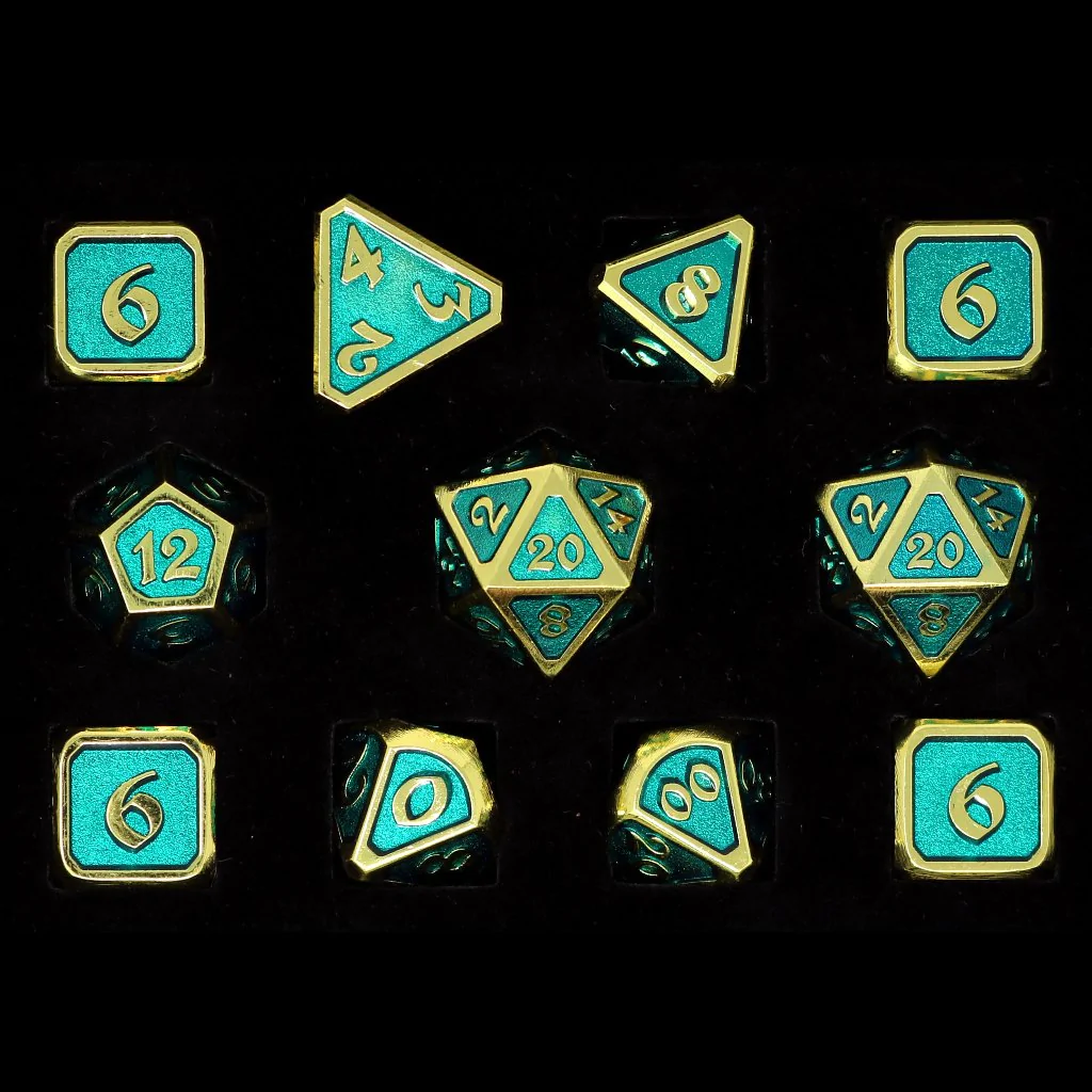 Die Hard: Mythica RPG Dice Set: Gold Aquamarine (11 Die Set) 