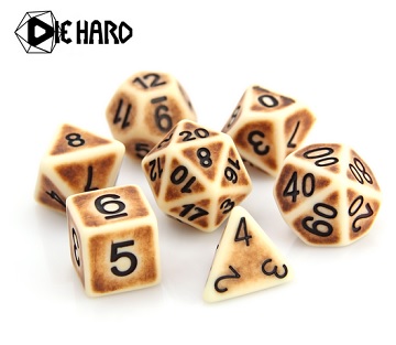 Die Hard: Poly RPG Dice Set:  Bone Golem 