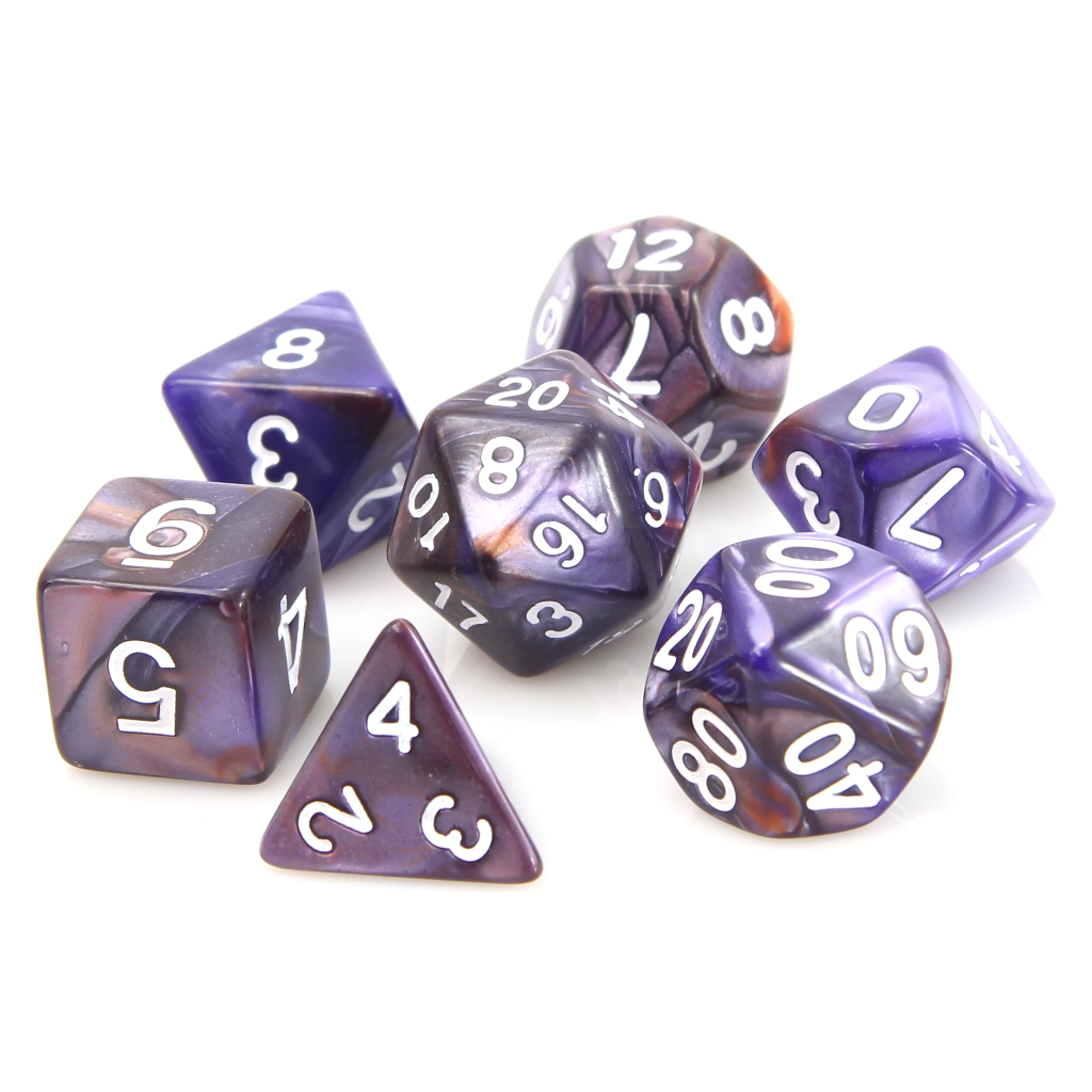 Die Hard: Poly RPG Dice Set:  Copper/Purple Alloy 