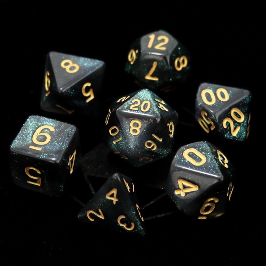 Die Hard: Poly RPG Dice Set:  Emerald Aurora 