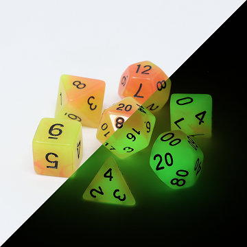 Die Hard: Poly RPG Dice Set: Glow in the Dark Alchemists Fire  