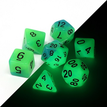 Die Hard: Poly RPG Dice Set: Glow in the Dark Driftglobe 