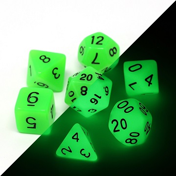 Die Hard: Poly RPG Dice Set: Glow in the Dark Toxic Ooze 