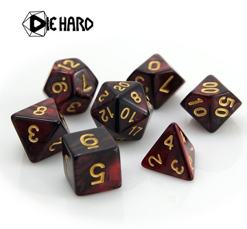 Die Hard: Poly RPG Dice Set: Glowing Embers 