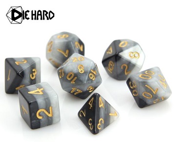 Die Hard: Poly RPG Dice Set: Gray Gradient 