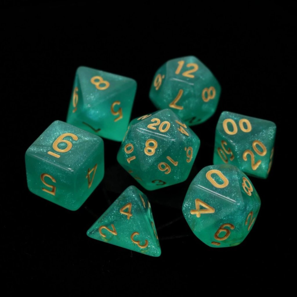 Die Hard: Poly RPG Dice Set: Hakuro w/ Gold 