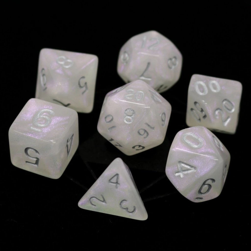 Die Hard: Poly RPG Dice Set: Moonstone w/ Silver 