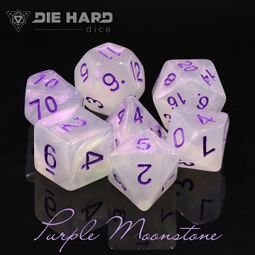Die Hard: Poly RPG Dice Set: Purple Moonstone 