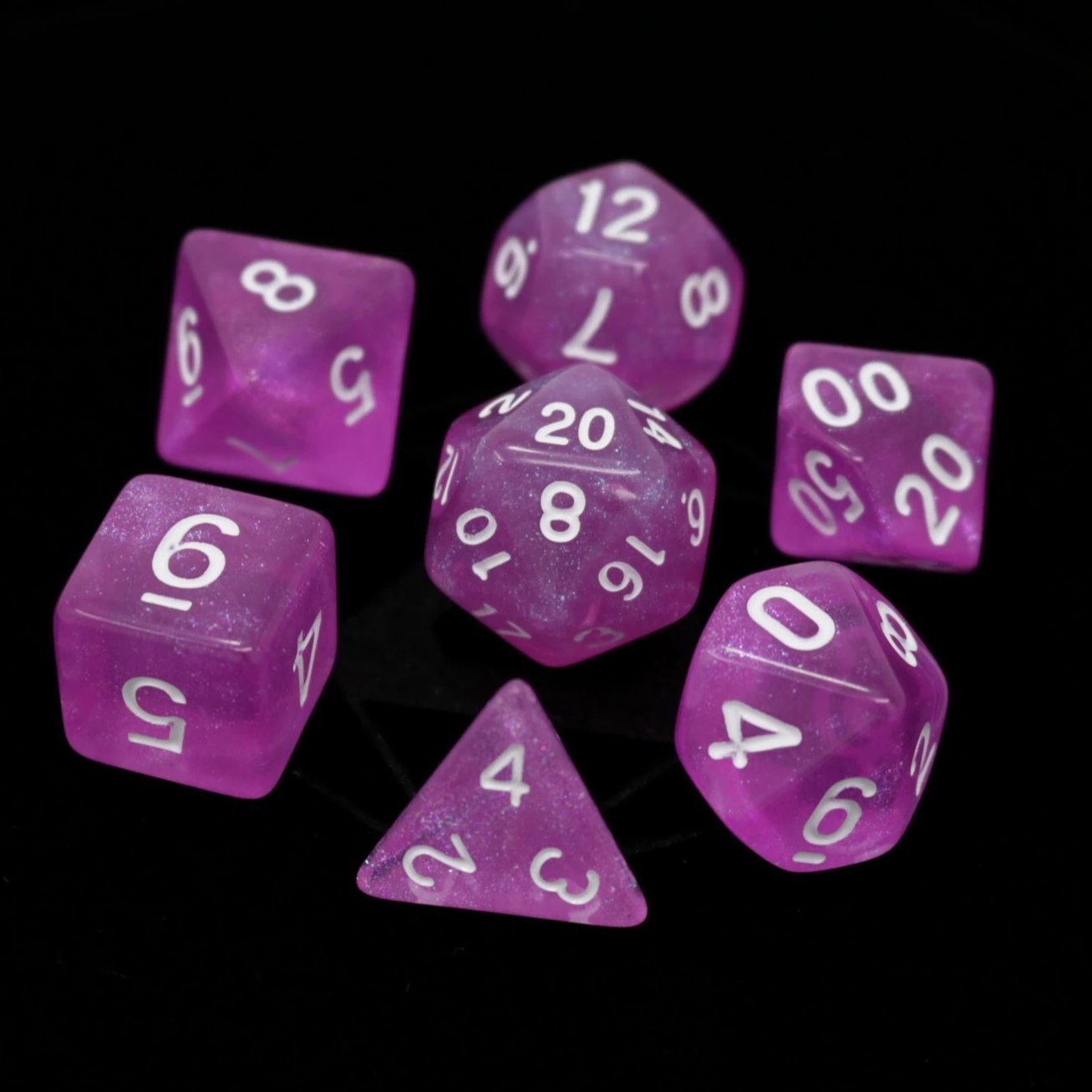 Die Hard: Poly RPG Dice Set: Sakura w/ White 