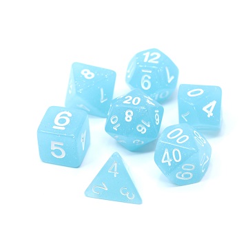 Die Hard: Poly RPG Dice Set: Sky Blue Glimmer 
